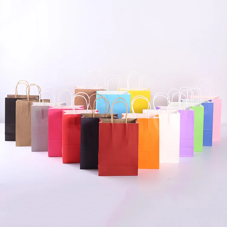 Сплошной цвет вечерние принадлежности Подарочный пакет из крафт бумаги по