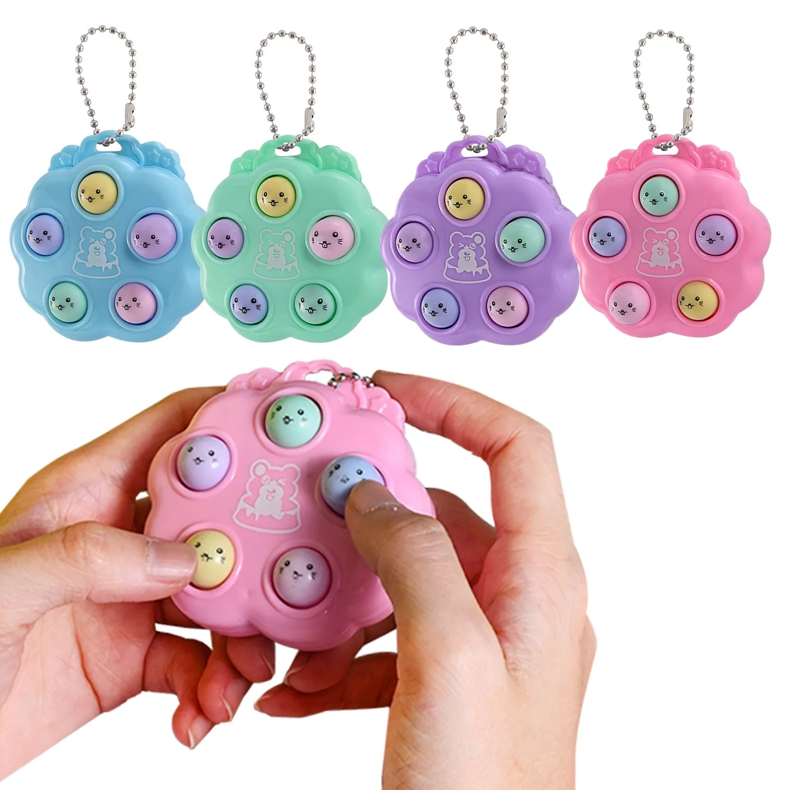 

Z30 NEW kawaii fidget toys whack a mole keychain Simple Dimple fidget board portable antistress decompression toys for children