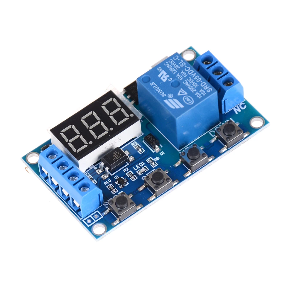 

Digital LED Display Time Delay Relay Module Board DC Control Programmable Timer Switch Trigger PLC Automation Car Buzzer