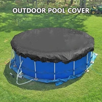round pool cover foldable black bathtub cover 210d oxford anti uv protector spa tub dust waterproof cover swimming accessories