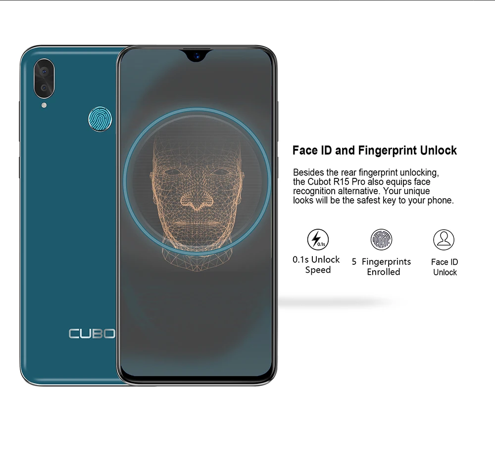 Мобильный телефон Cubot R15 Pro, 3 ГБ, 32 ГБ, Android 9,0, Pie, Face ID, 6,26 дюйма, полный экран, двойная камера 16 МП, 4G LTE, 3000 мАч