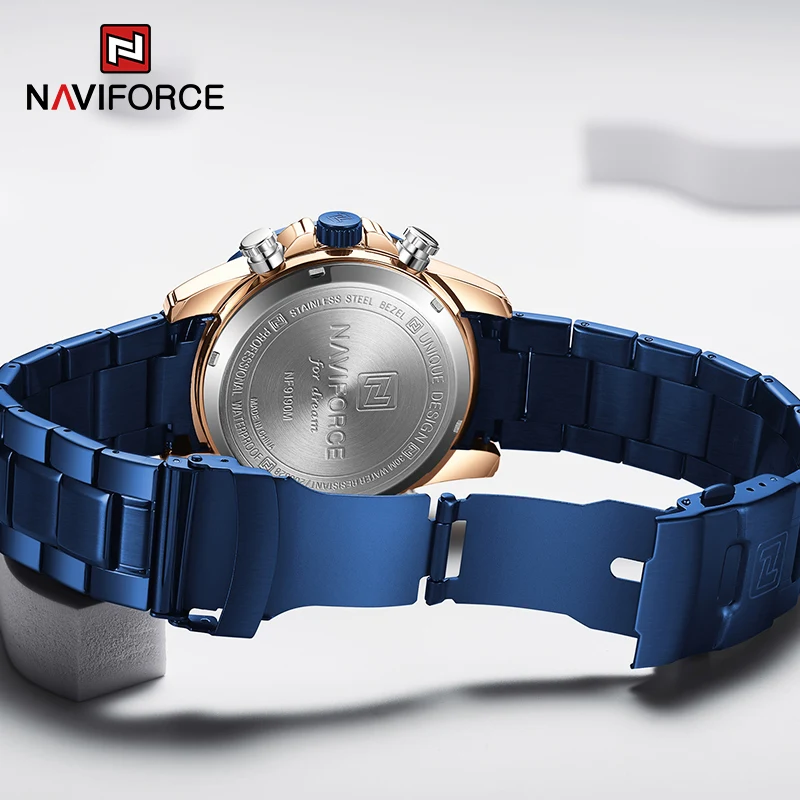 

Luxury Brand NAVIFORCE Diamonds Watches for Men Military Sport Digital Quartz Chronograph Wristwatch Steel Band Waterproof Clock