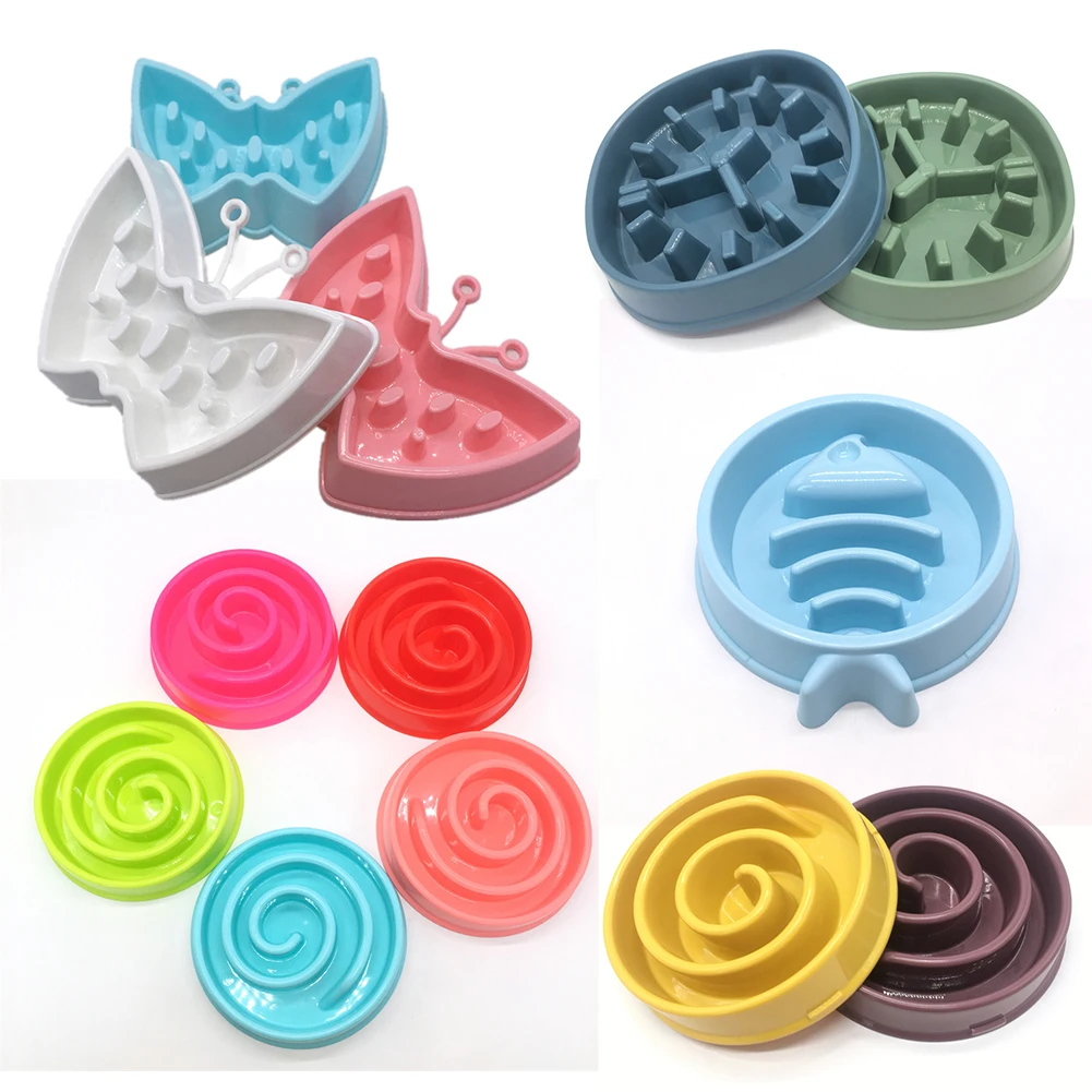 

Pet Supplies Macaron Slow Food Bowl Plastic Bowl Non-slip Healthy Bowl for Cats and Dogs Feeder Prevent Obesity Dog Bowl
