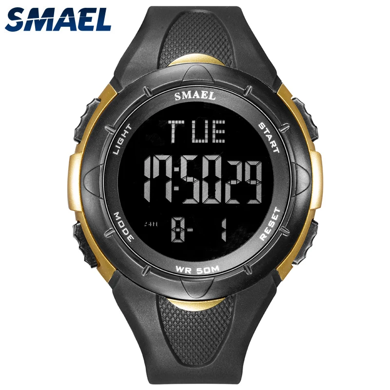 SMAEL часы мужские водонепроницаемые цифровые наручные модные LED будильник