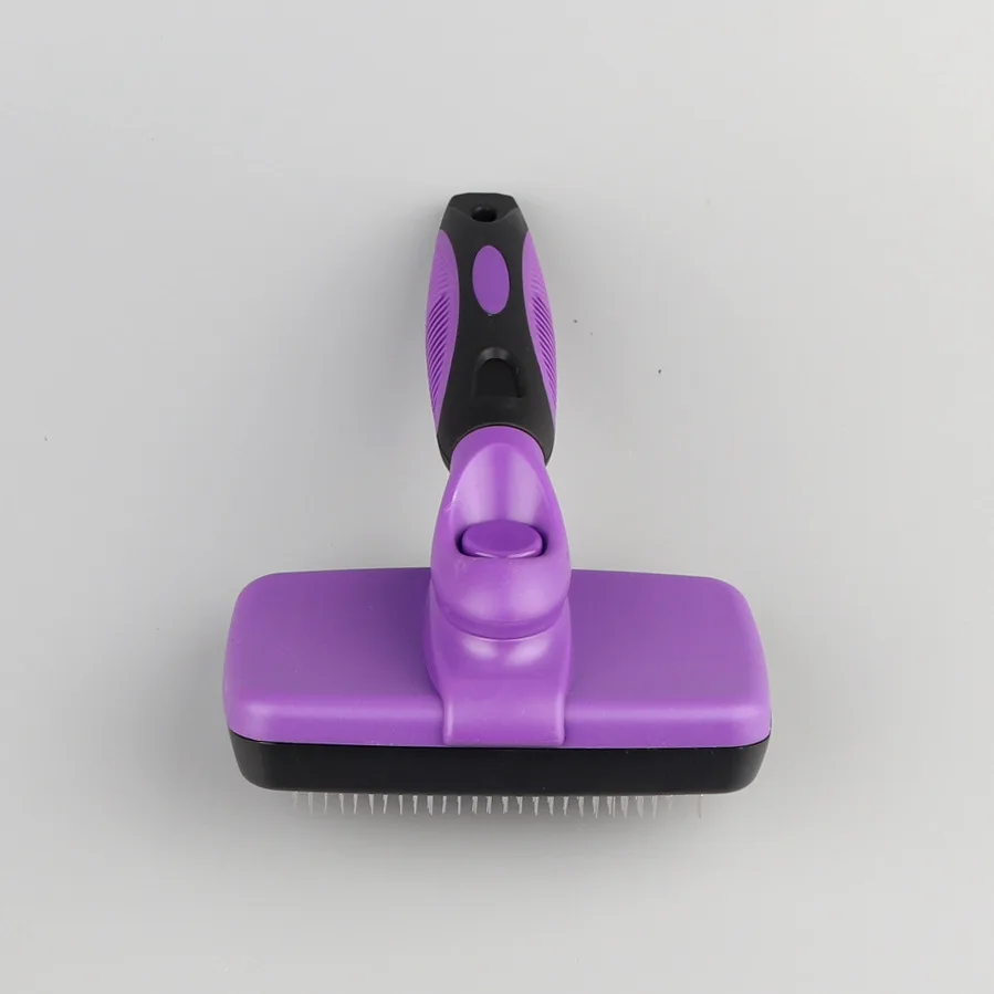 

Automatic Hair Removal Wire Comb Pet Self Cleaning Slicker Brush Stainless Steel Needle Comb For Dogs Cat Deshedding Grooming To