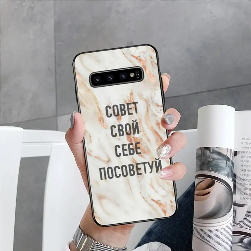 

Marble flowers words Phone Case For Samsung S6 S7 edge S8 S9 S10 e plus A10 A50 A70 note8 J7 2017