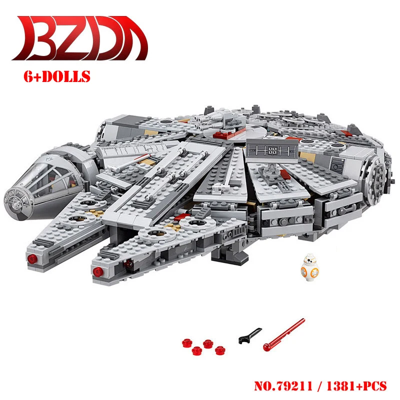BZDA Star Wars Millennium Falconlys 1381 шт Строительные блоки MOC модель броненосца комплект
