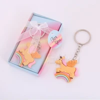 baby birthday party giveaway colorful unicorn key chain newborn baptism baby christening souvenir