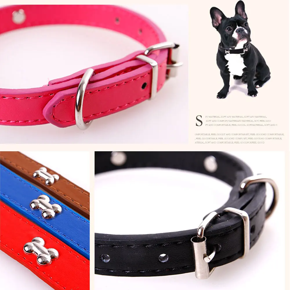 1 шт. товары для собак искусственная кожа кости ошейник питомцев аксессуары