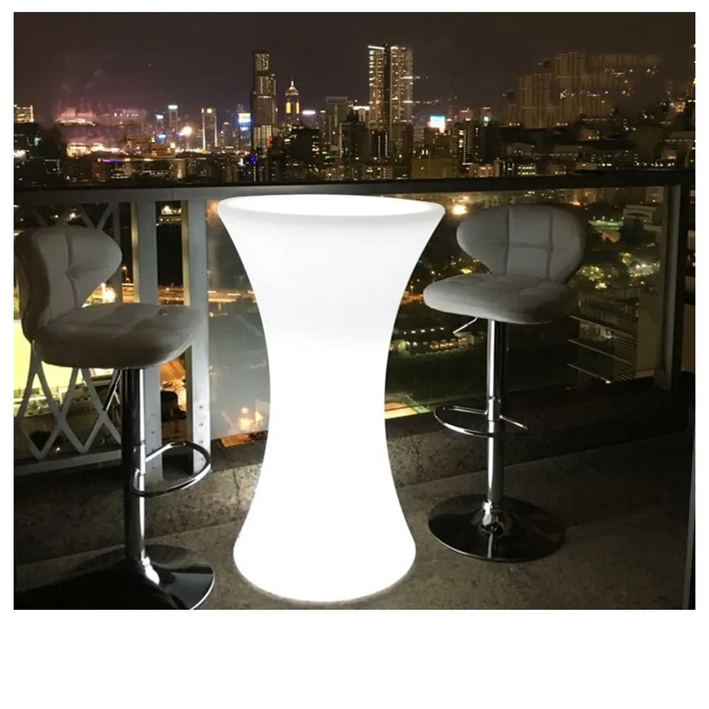

Уличный светодиодный барный Коктейльный столик с подсветкой, перезаряжаемый пластиковый стол 110CMX45cm, коммерческая мебель