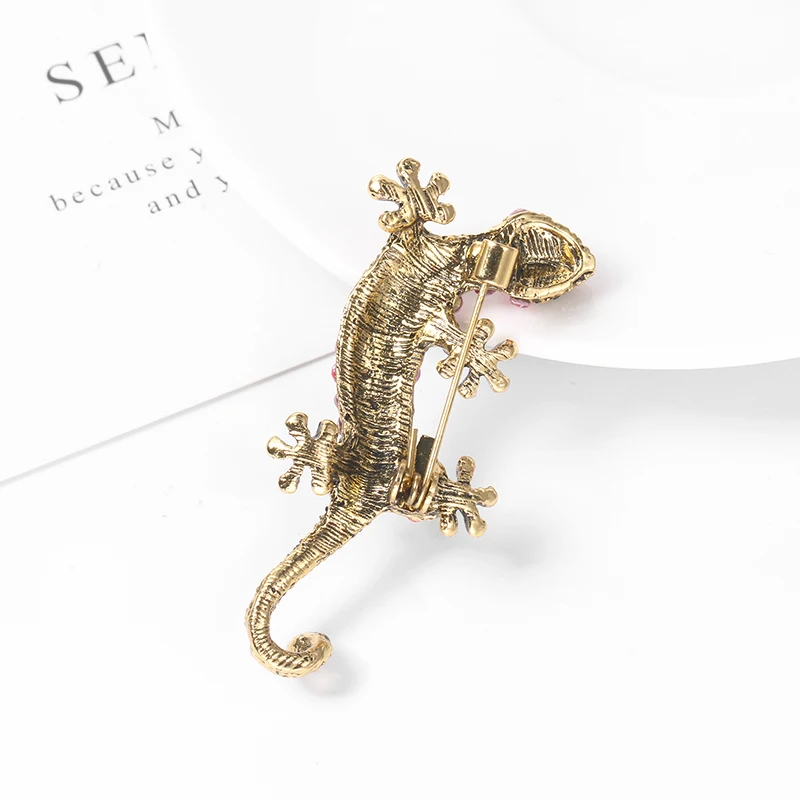MIEG Фирменное Новое поступление цветные стразы броши в виде ящериц для женщин