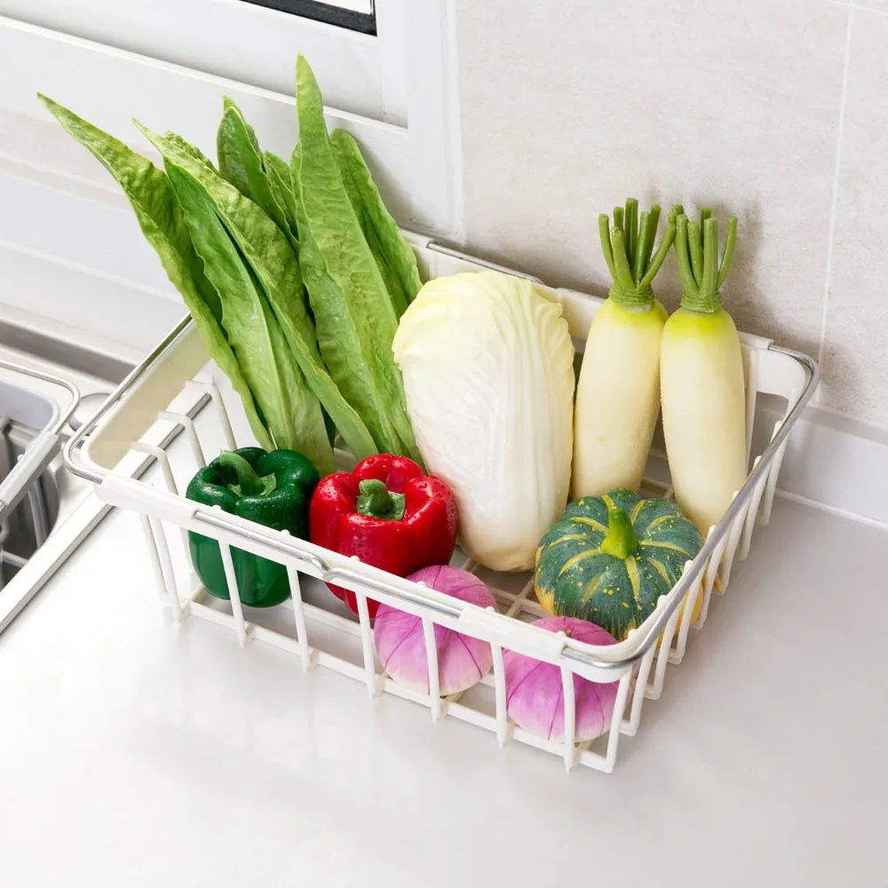 Выдвижная полка для посуды кухонная корзина хранения раковина слива миска