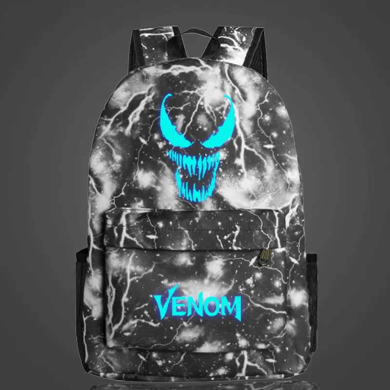 Светящийся школьный рюкзак Venom для косплея сумка на плечо студентов дорожные