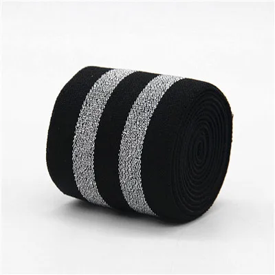 black silver 4.8cm 5 см 4 см резинки золотые серебряные полосы резинка 40 мм 50 мм пояс для одежды брюки Швейные аксессуары DIY 1 м - Цвет: black silver 4.8cm
