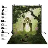 yeele background photography dreamly natural scenery flower arch door forest jungle backdrop photocall for photo studio vinyl