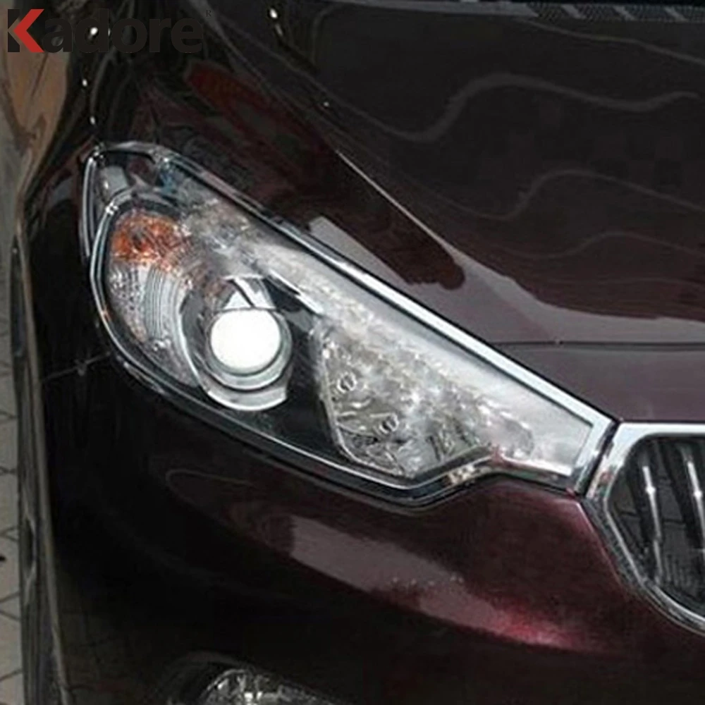 Для Kia Cerato K3 Forte 2012 2013 2014 Высокое качество ABS Хром Передняя фара Крышка рамка планки
