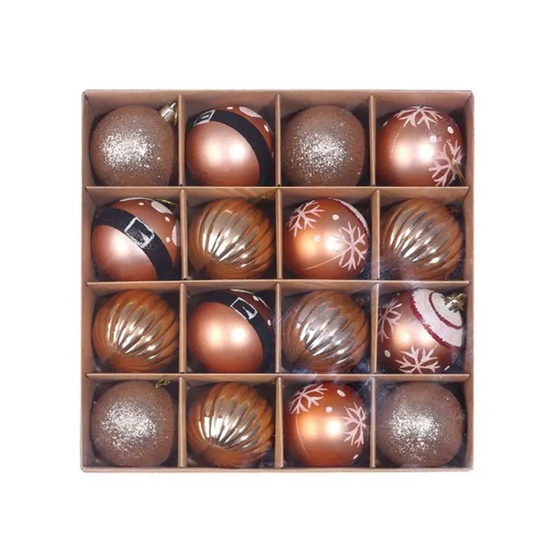 

16 Pcs Christmas Balls Ornaments With Hanging Rope Christmas Tree Decor Festival Party Decoration For Xmas Tree Balls