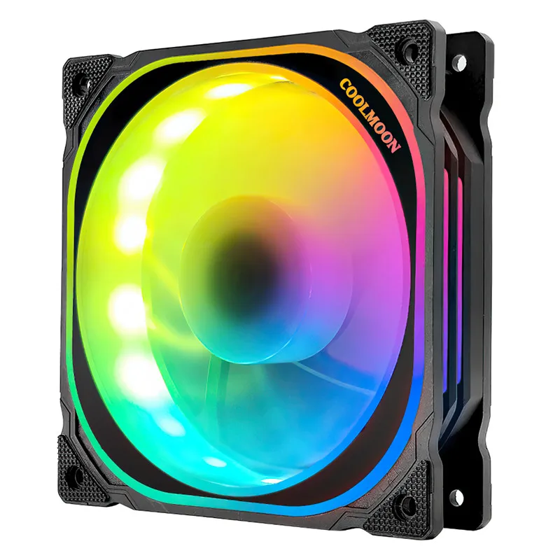 Coolmoon Вентилятор охлаждения 12 см RGB чехол для компьютера охлаждающий вентилятор