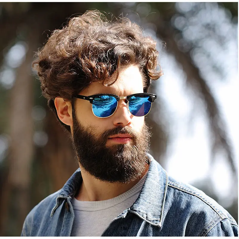 

New Style Men Sunglasses Fashion Color Cat Eye Half-Frame Sunglasses Woman Retro Metal Sunglasses Women With Original Logo Uv400