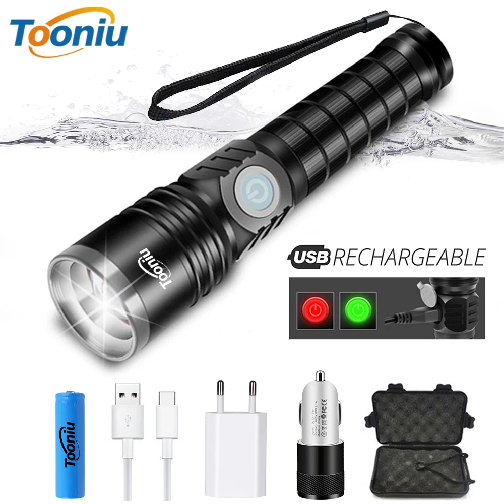 USB Перезаряжаемый светодиодный фонарик супер яркий 3 режима зум