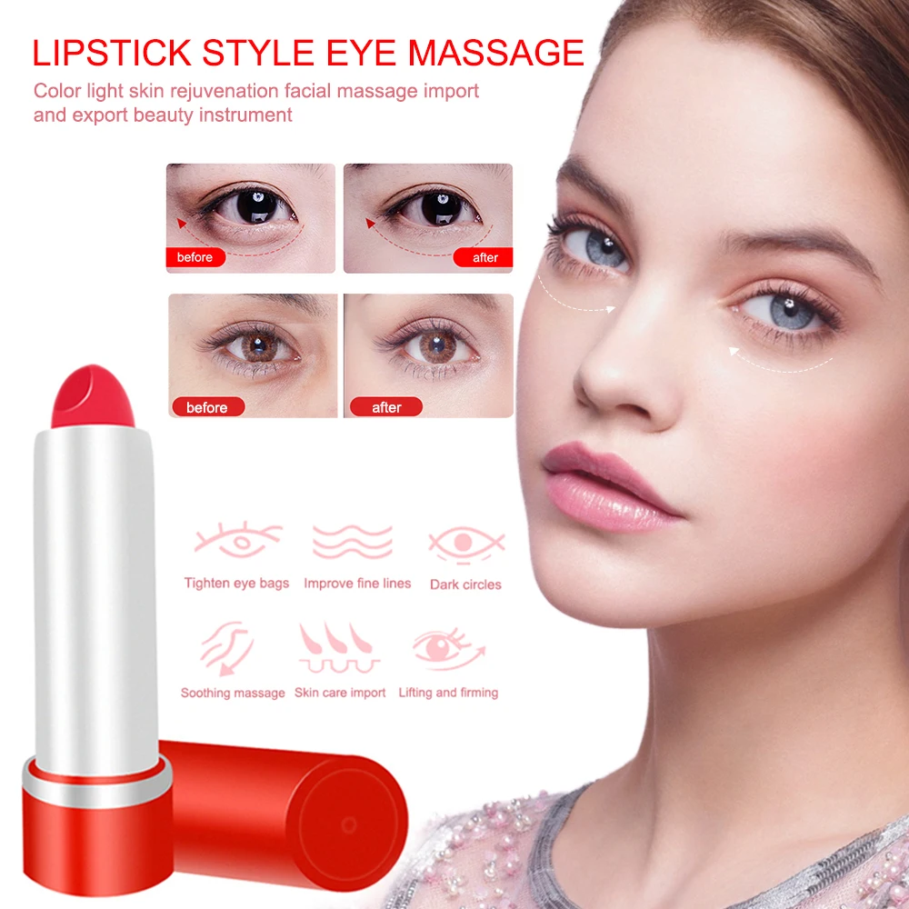 Electric Eye Massager Mini Eyes Wrinkle Dark Circles Removal Pen Anti Aging Negative Ion Vibration Face Lifting Tool | Красота и
