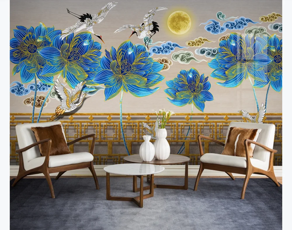Пользовательские 3D фото обои роспись новый китайский чернильный рисунок Лотос
