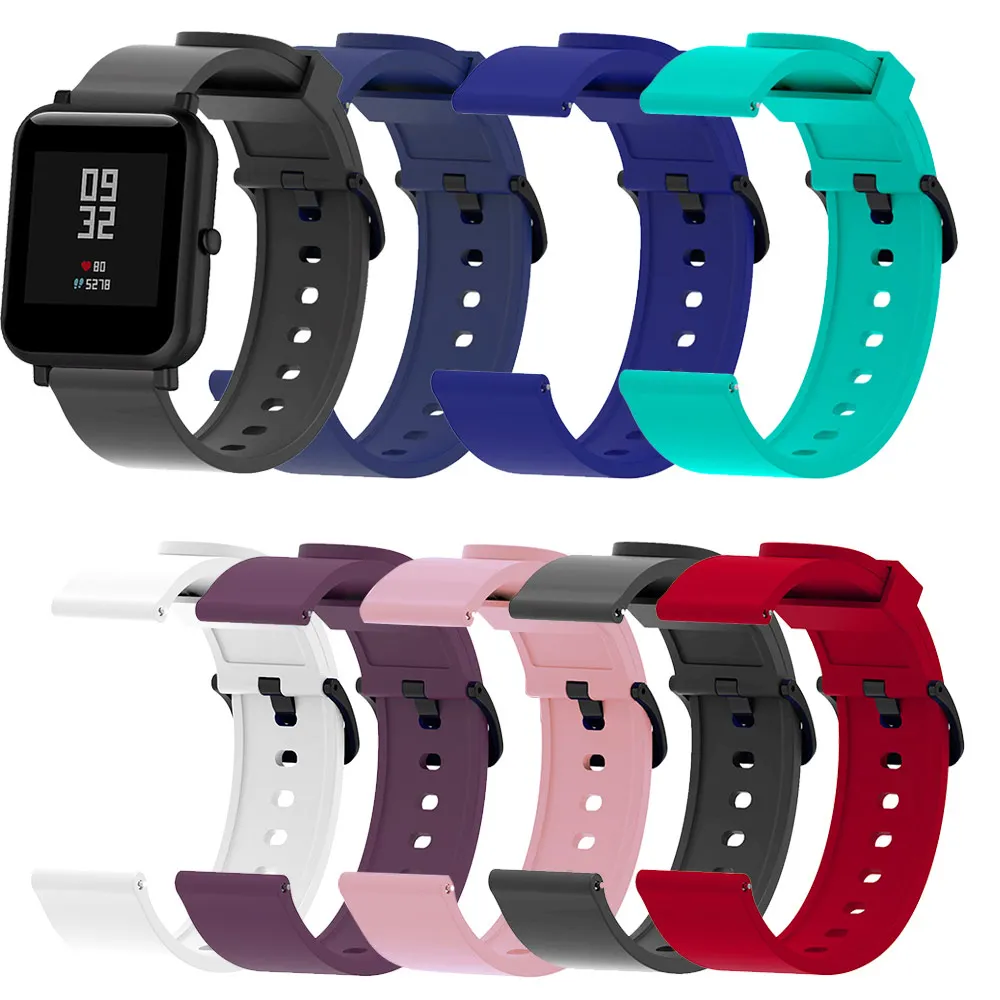 Силиконовый спортивный ремешок для Samsung Galaxy Watch Active 2 amazfit Bip Huami сменный часов 20