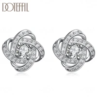 doteffil 925 sterling silver high quality aaa zircon charm earrings women fashion jewelry wedding party gift