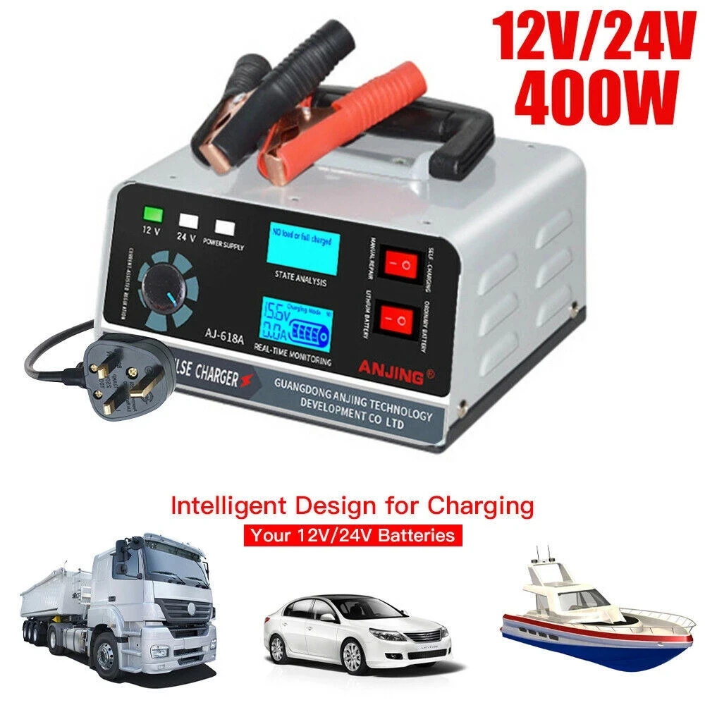 400w 12v24v car battery charger five stage repair charging 130v 250v fast charging winter automatic high power car charger free global shipping