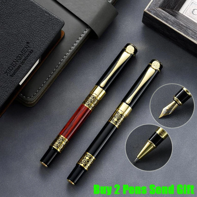 

Classic Design Brand Metal Roller Ballpoint Pen Luxury Roose Wood Color Business Men Writing Gift Pen Buy 2 Send Gift