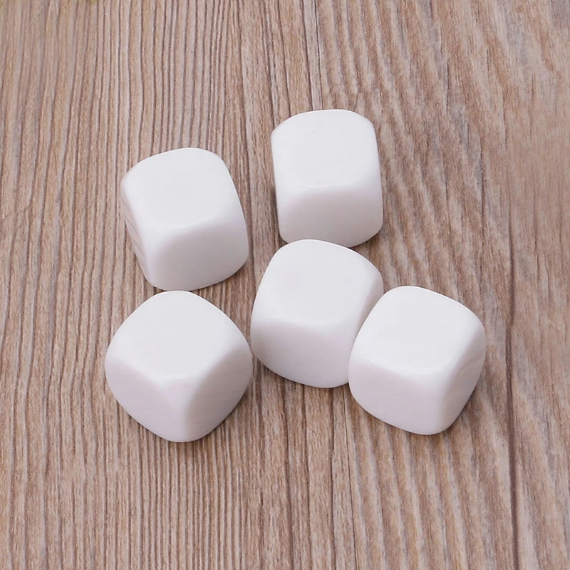 

2021 New 5pcs 20mm White Blank Acrylic Dice Kid DIY Write Painting Graffiti Family Games