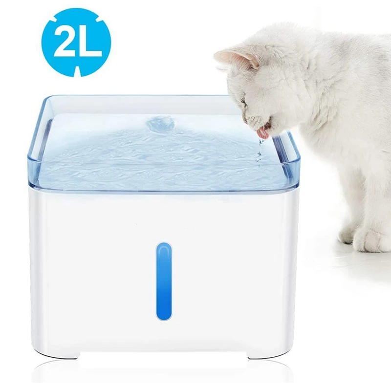 2Л автоматический питательный фонтан для кошек с светодиодный USB элемент