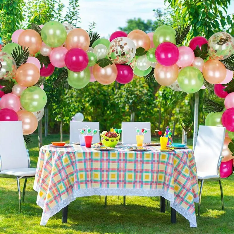 

83Pcs Tropical Leaves Balloons Garland Arch Pink Green Confetti Wedding Birthday Baloon Birthday Party Decor Kids Baby Shower