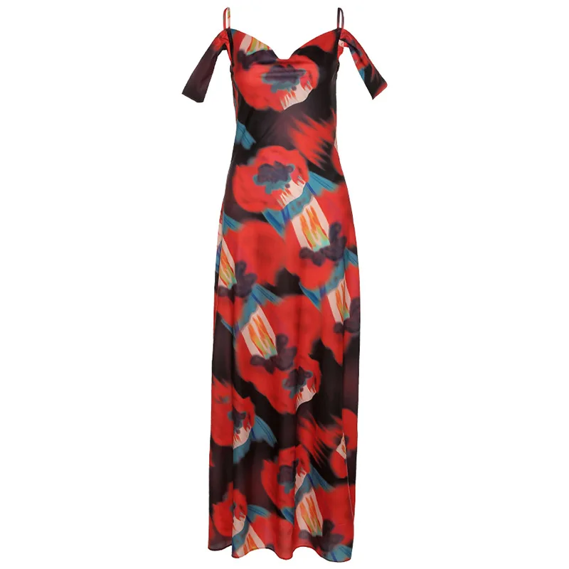 

Word Shoulder Backless Colorful Printing Bodycon Dress Holiday Sexy Party Wear Casual Backless Dresses Summer Fashion Skirts New
