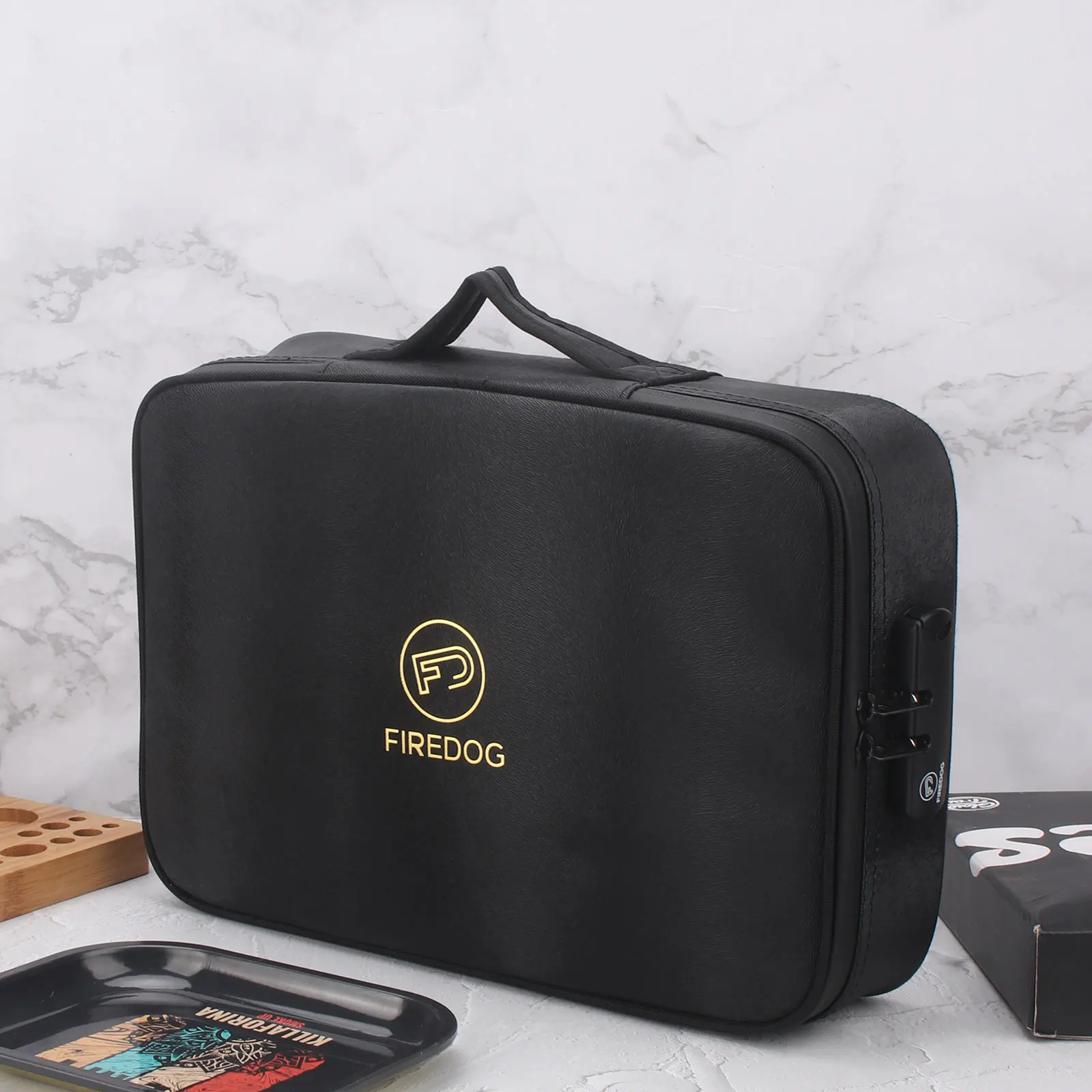 Чехол FIREDOG с защитой от запаха курения большой Дорожный и замком портативный