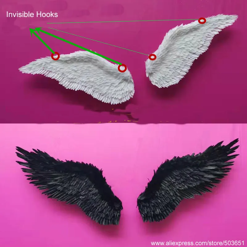 

Large size fairy angel wings Creative home wall decoration feather wings Models walk show good props
