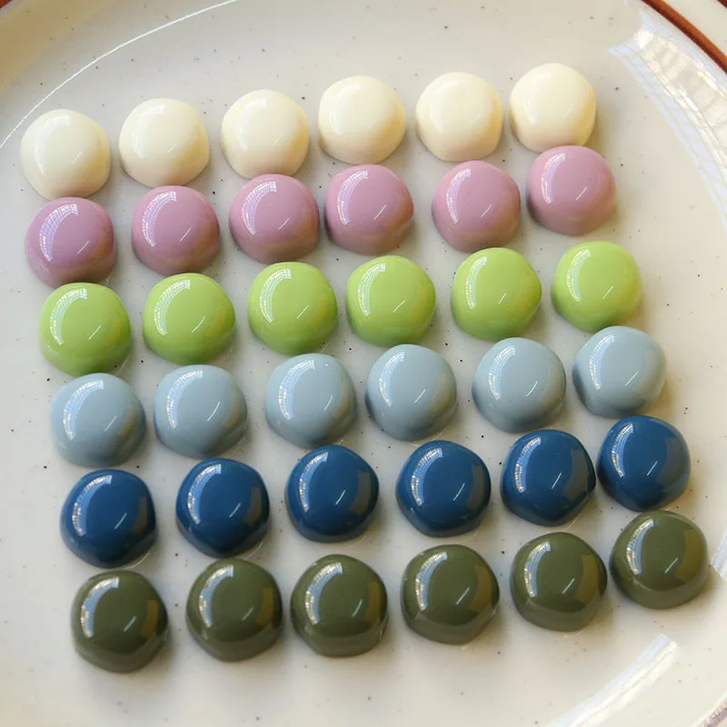 

Wholesale 100pcs/lot 15mm color print geometry irregular shape resin flatback beads diy jewelry earring/garment accessory