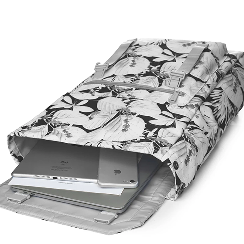 МАч серый цветочный принт рюкзак для ноутбука женский квадратный школьный