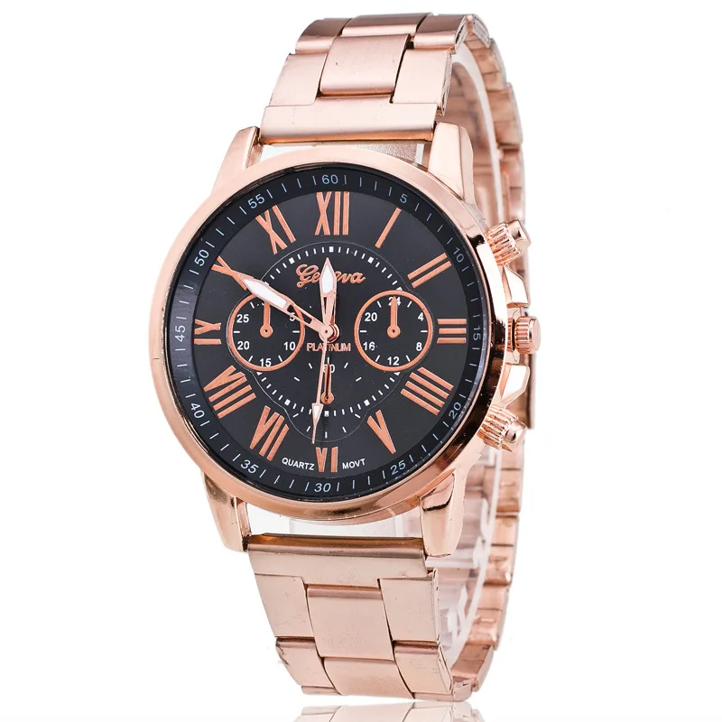 2019 new famous brand geneva rosy gold casual quartz watch women full stainless steel dress watches relogio feminino hot clock free global shipping