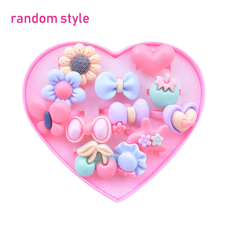 12 шт./кор. нарядное Пластик Регулируемые кольца с самоцветом в принцессы вечерние