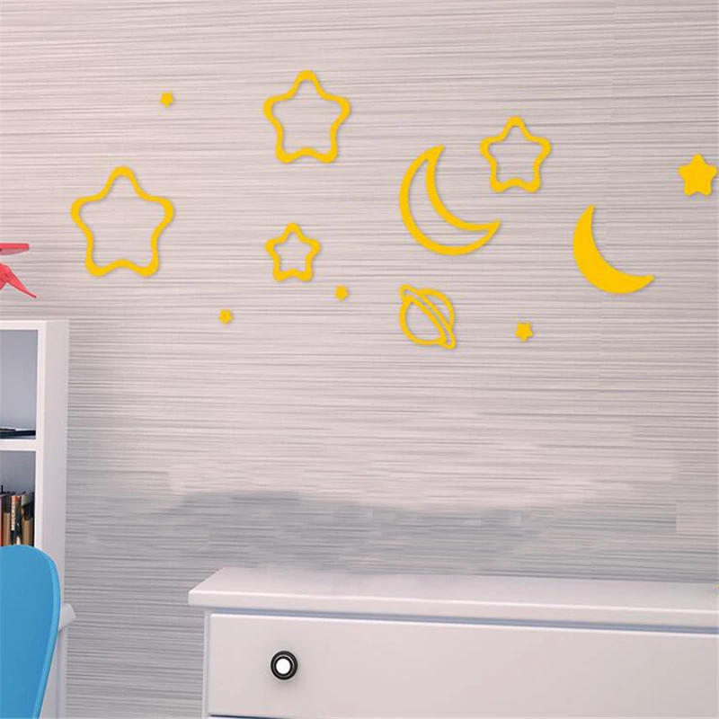 Милая Звезда Луна фон стикер на стену водонепроницаемый съемный s Гостиная
