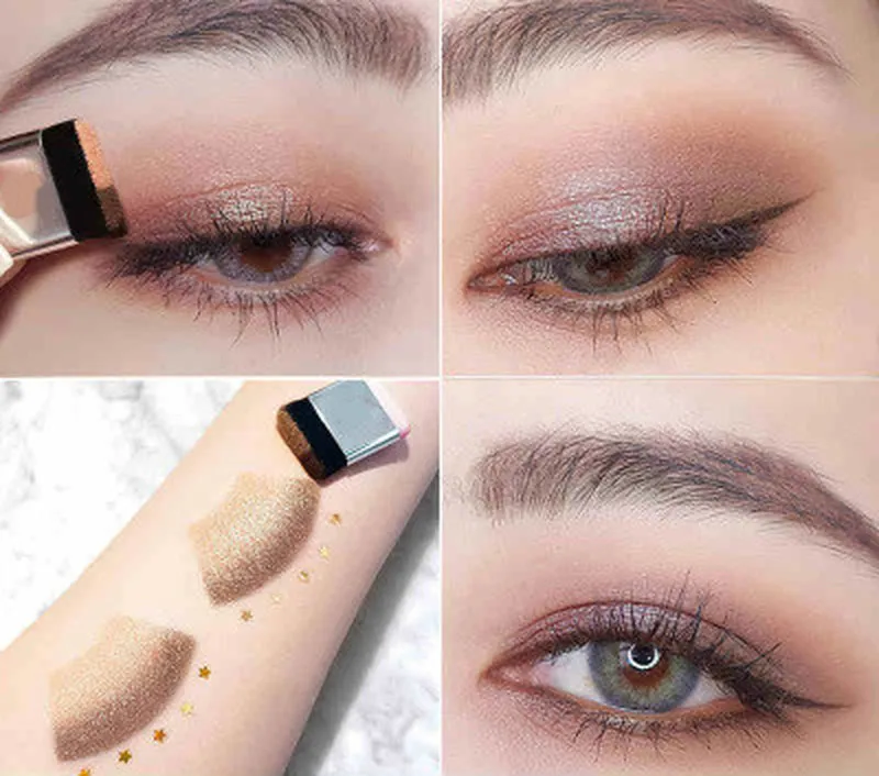 Двойной цвет Женская мода ленивые тени для век макияж Палитра пигментов