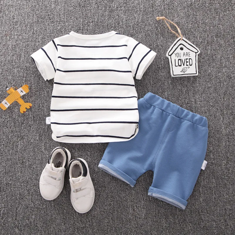 Одежда для маленьких мальчиков и девочек ясельного возраста топ с короткими