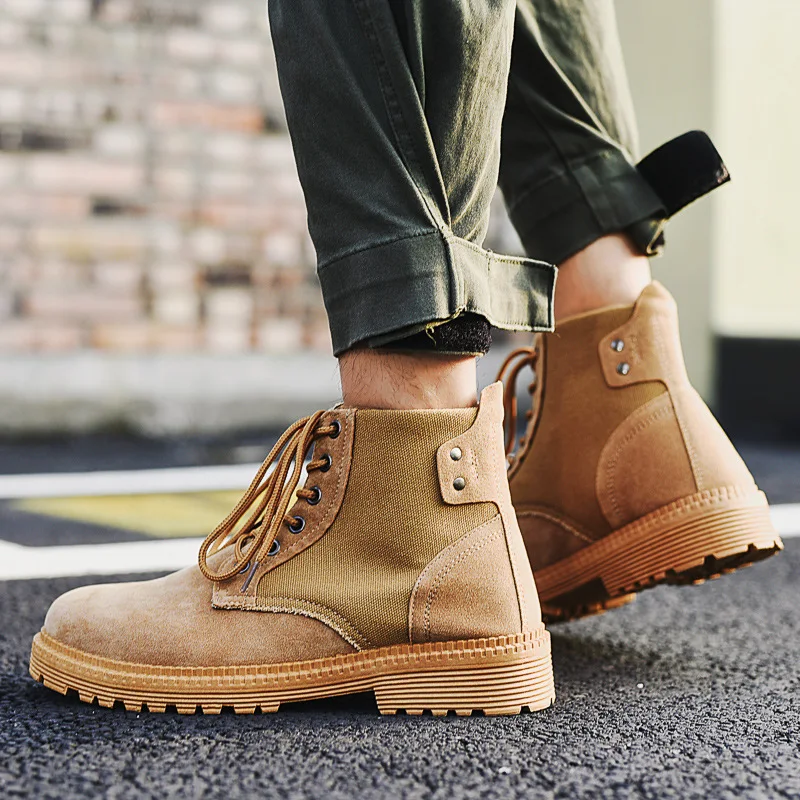 Новинка мужские Ботильоны замшевая кожаная обувь ботинки-дезерты сезон