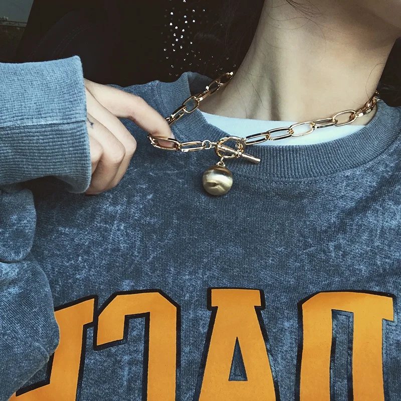 Женский браслет с подвеской в форме золотого шара массивная плоская