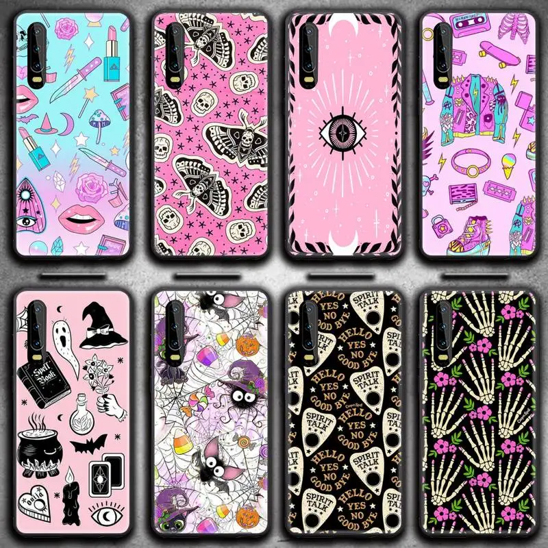 Girly Pastel Witch Goth Ouija Phone Case for Huawei P20 P30 P40 lite E Pro Mate 30 20 Pro P Smart 2020 P10