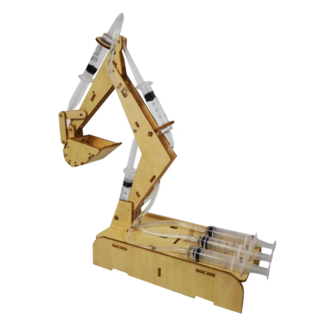 

DIY Wooden Assembly Robot Toy Hydraulic Excavator Mechanical Arm Model Kit
