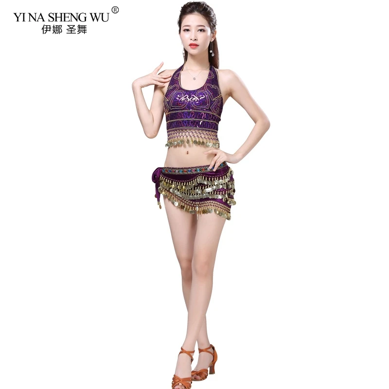 Одежда для танца живота взрослых костюм с блестками выступлений сексуальный