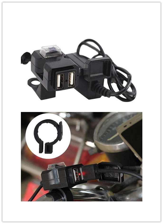 

MotorbikeCharger адаптер Питание разъем для телефона MotorcycleGPS MP4 Dual USB Порты и разъёмы 12 водонепроницаемый рулевой