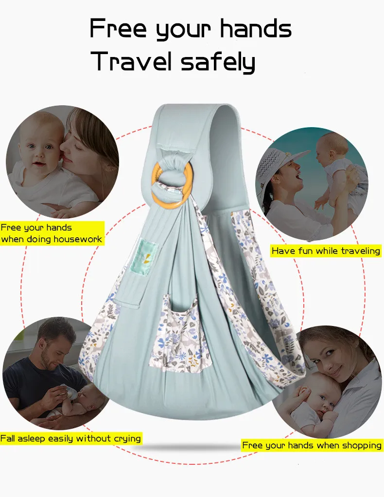 

2 In 1 Baby Carrier Scarf Adjustable Front Facing Baby Wrap Baby Carrier Soft Sling for Newborns Baby Comfortable Nursing Cover